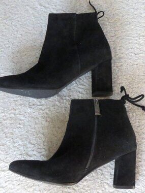 Blondo Women's Black Tiana Waterproof Suede Ankle Boots Sz 9.5 Style B5575-015